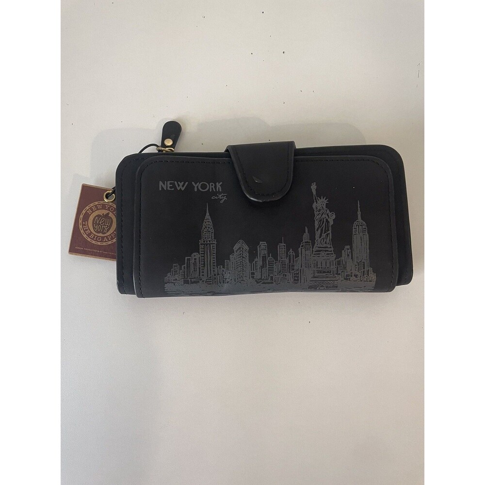 New York City Skyline Black Wallet Cardholder Clutch Big Apple Souvenir
